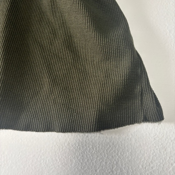 Victoria Secret’s PINK Women's Waffle Long Sleeve Dark Green Cropped Top Large - Picture 7 of 8